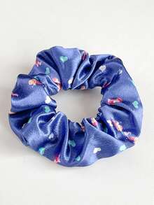 9/3/1件装水晶缎面印花大号发圈，欧美小号心形弹力发圈