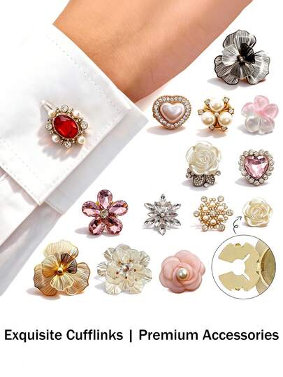 Metal Flower Snowflake Button Charms | Decorative Button Covers For Shirts | Versatile Clothing Accessories