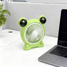 Ventilador Mini USB de Escritorio en Forma de Rana Divertido y Lindo, Adecuado para Enfriar en Verano, Silencioso para Escritorio de Oficina y Hogar, Ventilador de Rana (Rana de Ojos Grandes) Diseño de Caricatura Decoración Divertida ​   Mini ventilador USB/eléctrico - Verde - Ver 6