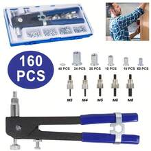 [Nut Rivet Gun Kit] M3-M8 Threaded Nut Rivet Tool Kit - Household Repair Tools - Blue - View 2
