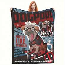 Deadpool & Wolverine Dogpool Doodle Comic Blankets Fce Textile Decor Comfortable Er Warm Throw Blanket Bedroom Rug Piece - 款式 - 查看 1