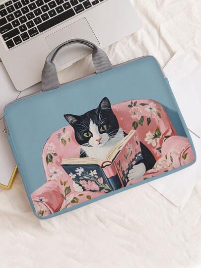 猫咪图案印花笔记本电脑包，电脑布套配件，柔软笔记本电脑包，柔软电脑套，笔记本电脑套，平板电脑皮包，笔记本电脑拉链电脑套，学生、商务和办公礼品的最佳选择，返校季便携式数码收纳包，学习用品，返校季折扣优惠