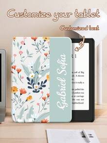 Floral Patterned Name And Text Customizable Notebook And E-Book Case, Compatible With Kindle Paperwhite 12th Generation (Released In 2024) And Kindle 11th Generation (Released In 2022/2024), Available In Multiple Styles. The Stylishly Designed Case Also Works With Kobo Clara 2E And Kobo Libra 7-Inch, Available In Multiple Colors