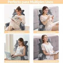 FIAN Almohada para Espalda con reposabrazos y Bolsillos para Sentarse en Cama, Respaldo para Cama, Almohada de Lectura, Descanso, Jugar, Relajarse o Ver la televisin para Adultos - como se muestra en la figura - Ver 8
