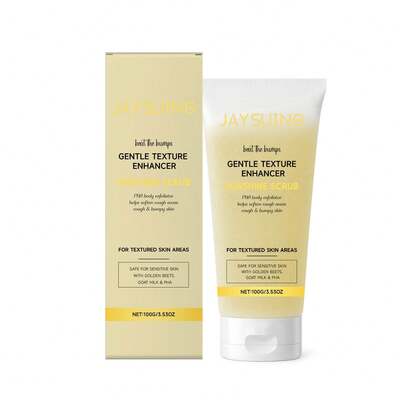 JAYSUING Sunshine Scrub Gentle Texture Enhancer - PHA Body Exfoliator For Rough & Bumpy Skin, For Sensitive Skin With Golden Beets, Goat Milk & PHA, 100g/3.53oz