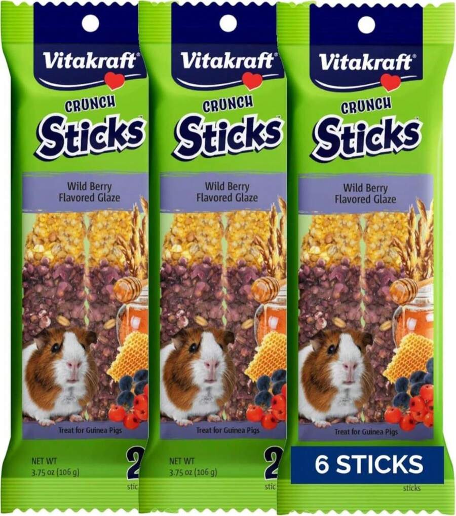 Vitakraft Crunch Sticks Guinea Pig Chewable Treats - Grain And Honey - Supports Healthy Teeth (Pack Of 2) - ColorD - 查看 1