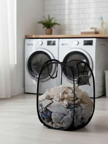 可折叠网状洗衣篮，婴儿衣物收纳篮，脏衣篮，网状洗衣篮，可折叠弹出式收纳篮，浴室及家用洗衣篮 - 彩色 - 查看 8