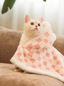 Soft Fleece Pet Jacket & Cape - Adjustable Winter Warm Dog Coat Cat Poncho For Small Medium Pets Up To 25lbs, Cozy Thermal Outerwear For Fall Winter - Pink - View 8