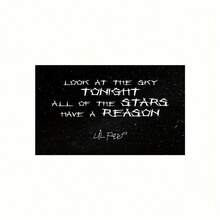 Lyrical Starry Sky Tapestry, "Look At The Sky Tonight All Of The Stars Have A Reason" Text With Starry Background (2D Flat), 100% Polyester, Multiple Sizes, Machine Washable, All Season, Smooth Texture, Home Decoration, Aesthetic Quote Wall Decor For Bedroom - trộn - Xem 3
