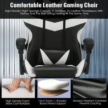 OYAJIA Racing Style Gaming Chair Ergonomic Computer Chair Office Chair Desk Swivel Chair Adjustable Reclining Footrest Cushion White - Black and White - View 4
