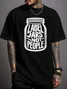 100% Pure Cotton Label Jars Not People Popular Political Positive T-Shirts Casual Street Printed T-Shirt For Men - Black - View 6
