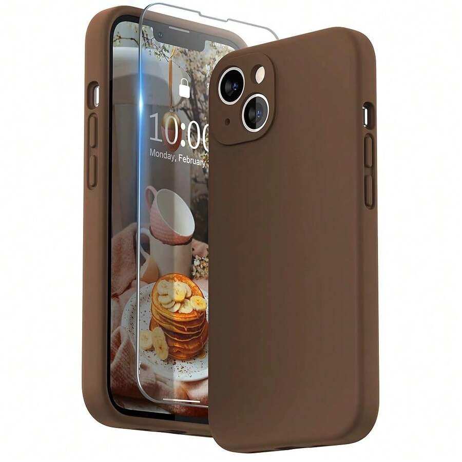 SURPHY Hülle Kompatibel mit For  13 Hülle Silikon mit Displayschutzfolie, Handyhülle For  13 Case Silikon Kameraschutz, For  13 Hülle Schutzhülle Schutzschale 6,1 Zoll 2021, Pflaume-7212 - Guten Morgen - Übersicht 1