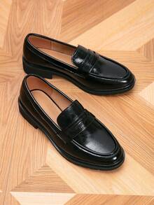 女士乐福鞋，圆头复古平底乐福鞋，户外复古女鞋，女鞋，休闲鞋，黑色鞋 - 黑色 - 查看 7