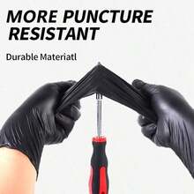 100pc Disposable Nitrile Black 3.5-Mil Latex Free Tattto Nail Hair Salon Cleaning Gloves - 黑色 - 查看 7