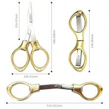 2 Pack Folding Scissors  Portable Small Mini TSA Stainless Steel Telescopic Cutter Gloden And Silver Silver - Silver - View 7