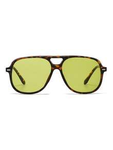 1 Pair Men's Leopard Print Retro Pilot PC Frame Dual-Bridge Personalized Street Style Vacation Fashion Fashion Glasses - Multicolor - View 3