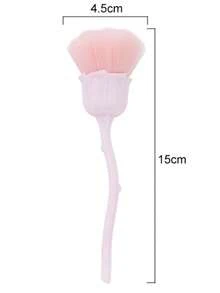 1pc Gold Flower Nail Art Brush, Rose Nail Art Brush, Nail Art Accessories Tool, Dust Cleaning Brush - Multicolor - View 3