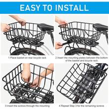 Cesta trasera para bicicleta con red de carga y cubierta impermeable, Portaequipajes trasero de aluminio, Gran capacidad - Albaricoque - Ver 6