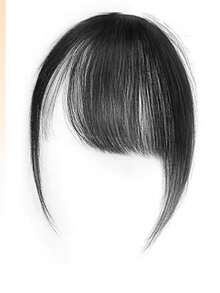 千禧发夹假发，侧刘海，自然前额假刘海，无缝薄顶假发