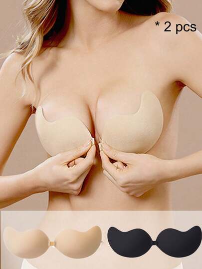 2 Pairs Comfortable Breathable Strapless Backless Push-Up Bras - Strapless, Self-Adhesive, Non-Transparent - Suitable For Women Of All Figures