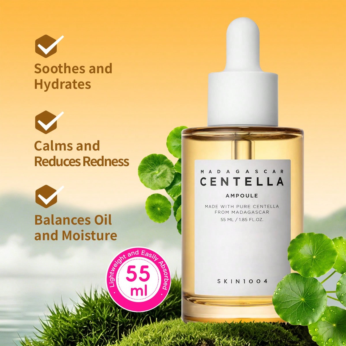 Shein Centella Asiatica Ampoule Essence 55Ml Skin1004 1 Bottle 55Ml Centella Ampoule Serum, High Concentration Cica Soothe Redness Repair Barrier, Hydrating Essence For Seasonal Sensitive Skin Facial Compress