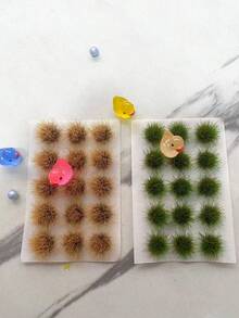 15Pcs/Set Static Grass Tuft Model Grass Tufts Terrain Model Kit Resin Static Scenery Model, Fake Moss Grass For Train Landscape Railway Artificial Grass Modeling Best Gifts Birthday Graduation - Simulated Miniature Lawn - View 7