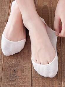 女士船袜 隐形防滑硅胶低帮薄款透气袜 适合高跟鞋 夏季隐形袜 - 彩色 - 查看 7