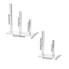 2/3层透明亚克力立式发圈发带展示架，现代简约设计，可收纳发饰、手镯、戒指等，是送给女孩的最佳礼物，适合学生宿舍、卧室和梳妆台使用。 - 無色 - 查看 2