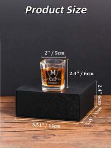 4只装60毫升/2盎司个性化威士忌酒杯套装，带礼盒，永久激光雕刻，永不褪色，可定制姓名，方形杯口，适合作为圣诞礼物、结婚礼物、伴郎礼物、伴娘礼物。