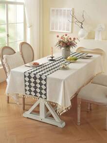 1 chiếc khăn trải bàn phong cách Boho màu trơn, khăn trải bàn dệt sọc kaki có tua rua, khăn trải bàn hình chữ nhật trang trí nhà bếp, thích hợp cho đám cưới ngoài trời, phông nền chụp ảnh màu trơn, sử dụng hàng ngày, lễ hội, tiệc sinh nhật, trang trí nhà cửa, vật dụng cần thiết cho nhà mới, mọi mùa - Màu Khaki - Xem 2