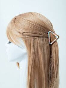 1pc Bag Hollow Triangle Acetate Alloy Hair Claw Clip, Suitable For Daily Wear - Multicolor - View 4