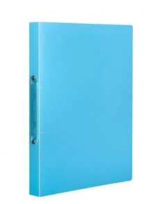 1pc A4 Candy Color Transparent PP Waterproof 2/3/4 Ring Binder Folder, Office File Document Organizer - A4-o Clip - View 5