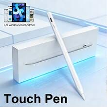 1pc Magnetic High Precision High Sensitivity Capacitive Touch Screen Stylus Pen, Compatible With HarmonyOS/IOS/Android Systems, White Capacitive Pen, Rechargeable Capacitive Pencil [Includes 2 Pen Tips + 1 Charging Cable] - White - View 1