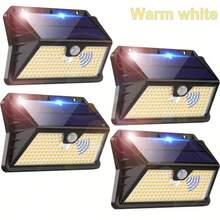 185 LED Warm Light Wall Lamp, Solar Powered Outdoor, 3 Modes Solar Outdoor Garden Light With Motion Sensor, IP65 Solar Outdoor Wall Light, Suitable For Garden, Pathway, Front Door, Security Lighting, Garden, Garage, Street, Christmas, Halloween, Father's Day Gift - Warm Light - View 14