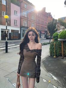 Women Long Dresses - 咖啡 - 查看 9