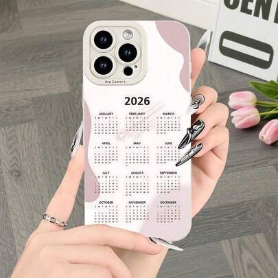 Stylish Phone Case With A Calendar Design, Featuring UV Printing And A Matte Finish, Offering 360-Degree Protection, Compatible With Various For Iphone Models Including The 17, 16, 11, 12, 13, 14, 15 Pro Max, XR, X/XS, 7, 8 Plus, SE, And Mini.