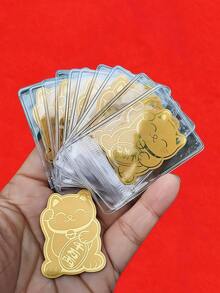 新年幸运金箔贴纸，带来好运。招财猫图案，可用作手机贴纸、派对礼品和新年礼物。 - 彩色 - 查看 7