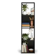 WALPLUS Cubic Storage Cabinet 4x1 Espresso Large Storage Solution For Books Decor And More - Espresso - View 4