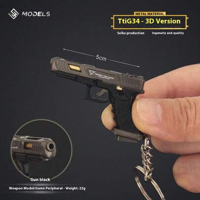 1 pieza Mini llavero con colgante de pistola modelo TtiG34 Periférico Maestro de Batalla - Regalo de cumpleaños - Regalo de Navidad - Regalo perfecto - Regalo (Productos hechos a mano, es normal que haya algunos defectos menores, no compre si le molesta)