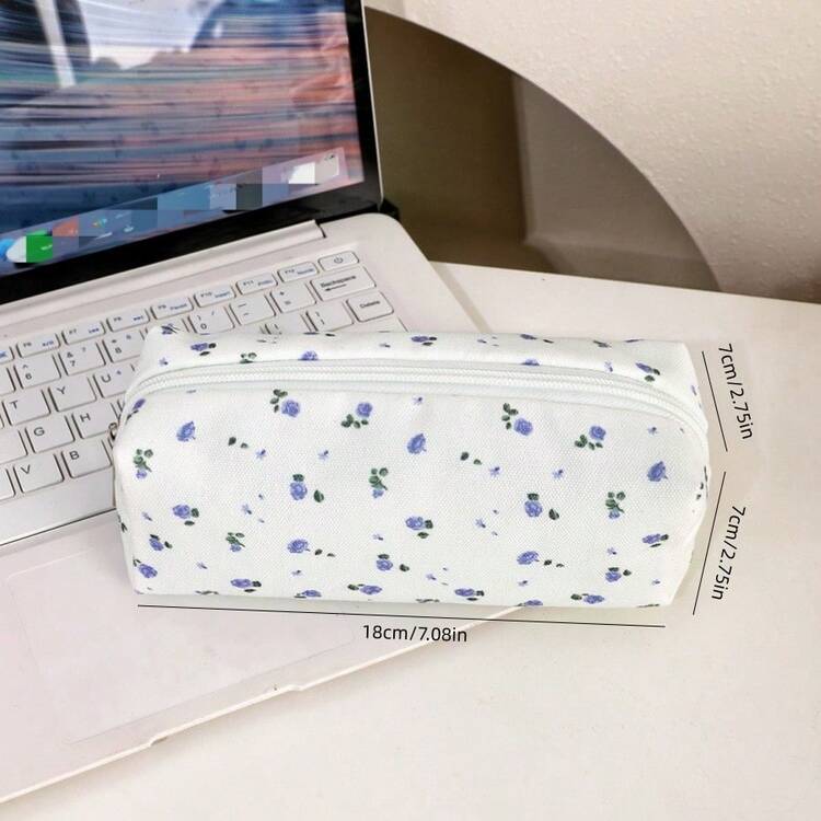 1个可爱大容量化妆文具收纳袋，蝴蝶结铅笔盒 - 查看 5