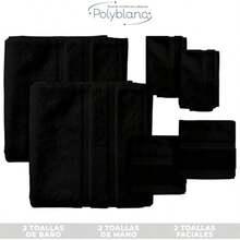 FIAN CUIS Polyblanc - Juego de 6 Toallas de Microfibra de Secado Rpido para Bao, Gimnasio y Manos | Toallas de Bao Grandes, Toallas para Gimnasio y Toallas para Manos en un Juego de Bao (Negro) - negro1 - Ver 8