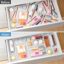 CYPN31 Organizador de Cajones de Plástico Transparente 4 Tamaños Versátiles Duraderas Sin olor Apilables y Antideslizantes Separadores de Cajones de Escritorio Maquillaje Dormitorio clear 31PCSFashion - 222456163 - Ver 7