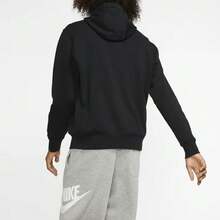 Áo khoác/áo nỉ có mũ kéo khóa màu trơn, in logo Nike Sportswear ClubFleece dành cho nam, màu đen. - màu đen - Xem 4
