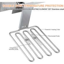 Fritor eléctrico 2X11.6QT / 11 litros con cesta y tapa, Fritor comercial, Fritor eléctrico 5000w con construcción de acero inoxidable espesada de 0,8 mm - Plateado - Ver 7