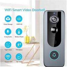 1pc Smart Video Doorbell, Supports Wi-Fi Connection, Features Night Vision, Two-Way Audio, Family Sharing, And Voice Intercom, Full-Color HD Night Vision Doorbell, USB Powered - Multicolor - View 2