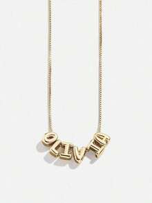 1pc Customized Simple Cubic Zirconia 3D Bubble Letter Name Necklace, Personalized Copper Initial MAMA Pendant Necklace, Fashionable, Minimalist, Simple, Casual, Vintage Customized, Unique Gift For Girlfriend, Mom, Family, Friend, Daughter, Anniversary, Valentine's Day, Mother's Day, Birthday, Graduation, Daily Wear, Wedding, Party - Nhiều màu - Xem 8