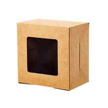 10/20/30/50个装牛皮纸烘焙盒，尺寸：3.94x3.94x2.56英寸，带透明窗口，方形纸质蛋糕盒，一次性糕点、甜甜圈、巧克力礼品盒，适用于婚礼、生日派对回礼、礼品包装，附带标签 - 彩色 - 查看 6