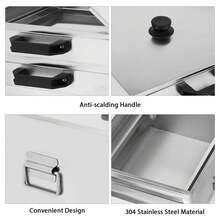 ZhdnBhnos Rice Noodle Roll Steamer Machine  Layers  Trays Stainless Steel Chinese Cantonese Cheung Fun Changfen Maker Cooker With Extra Tray And Plastic Handle For Commercial And Home Use - Variant,2 - View 3