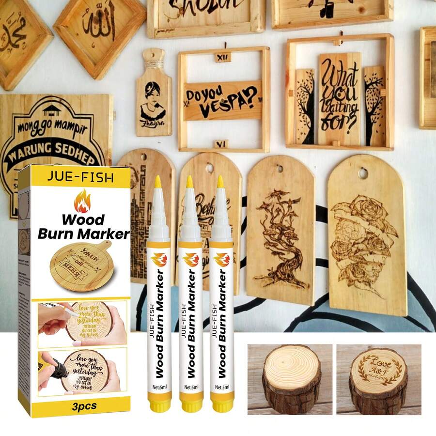 Wooden Burning Marker Pens Drawing Scorch Pen Multi-Functional Wood Working Tool Drawing Wood Burn Marker Pen Diy Quick Craft Tools Creative Wood Markers For Artists Beginners Crafts
