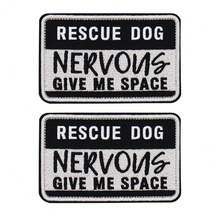 2 PCS  Patches Removable Tactical Hook Loop Embroidered In Training Patch Do Not Pet WorFKing Dog Patch For Vest Harnesses Collars Leashes,RescueDog2PCS - 救援犬2件套裝 - 查看 1